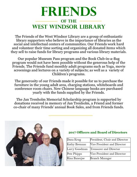 Learn more about our West Windsor Friends! | Friends of the library ...