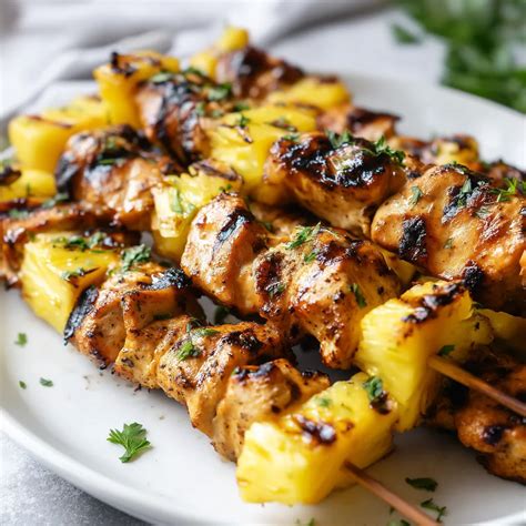 Grilled Chicken and Pineapple Skewers - cookrisp