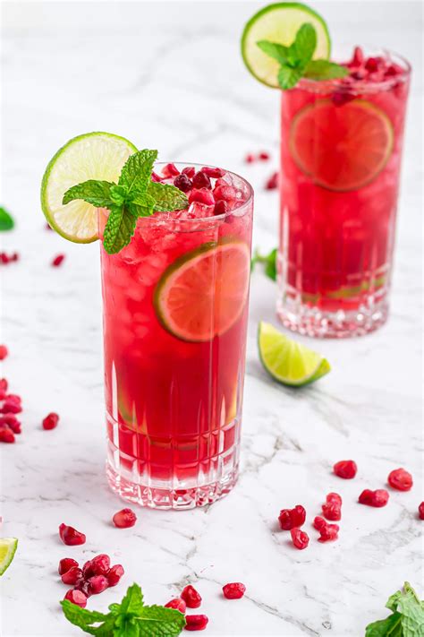 Pomegranate Mocktails | Pomegranate Mojito Mocktails