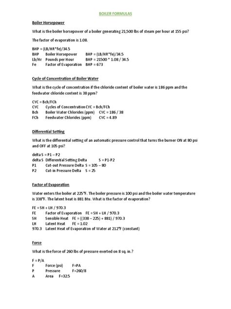 Image result for Boiler Tutorial Formulas