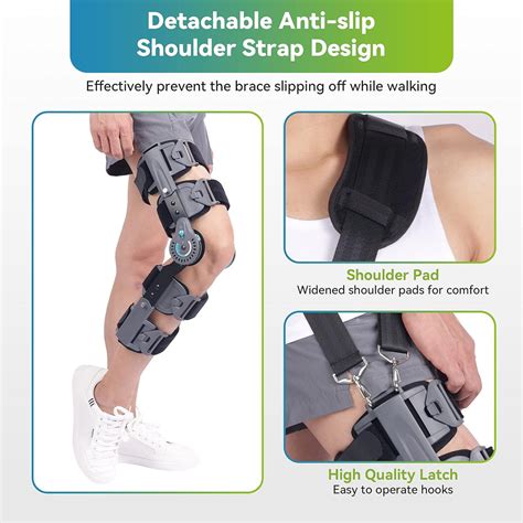 Hinged Knee Brace ROM Post OP Knee Immobilizer Leg Braces Orthopedic ...