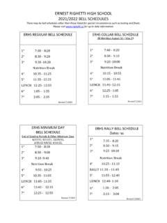 2021/2022 BELL SCHEDULES / 2021-2022-bell-schedules.pdf / PDF4PRO