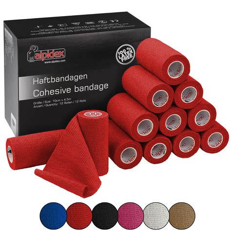 12 Rollen Haftbandage 10 cm x 4,5 m selbstklebender Verband Das ...