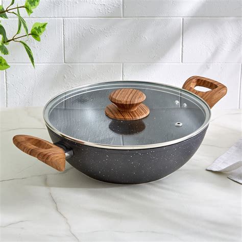 Buy Allure Elbury Lian Aluminium Non-Stick Kadhai with Lid - 2.5L from ...