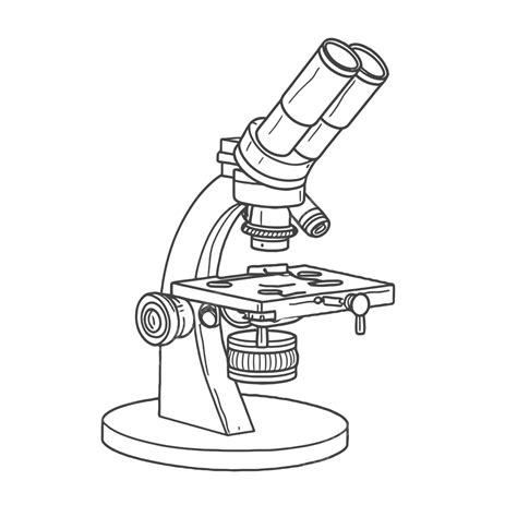 Microscope Clipart Line Clip Microscopes Cartoon Coloring Simple Pages ...