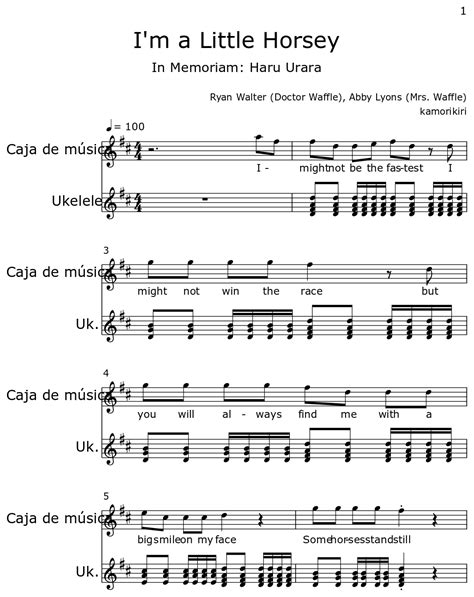 I'm a Little Horsey - Sheet music for Music Box, Ukulele, Contrabass ...