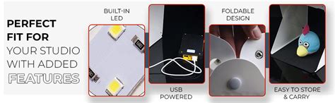 HIFFIN Foldable Light Box 23cm Portable Light Room with 2 Color ...