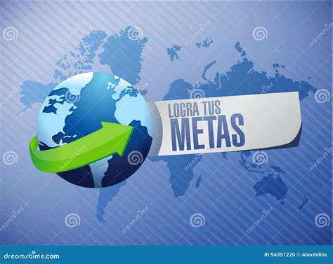 Achieve Your Goals International Sign in Spanish Stock Illustration ...