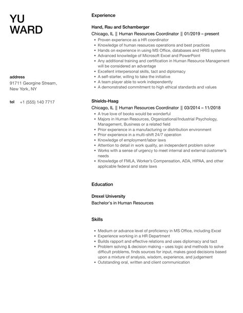 Human Resources Coordinator Resume Samples | Velvet Jobs