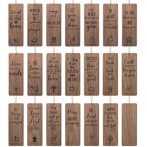 40 Pieces Wooden Christian Bookmarks First Communion Favors Mother's ...
