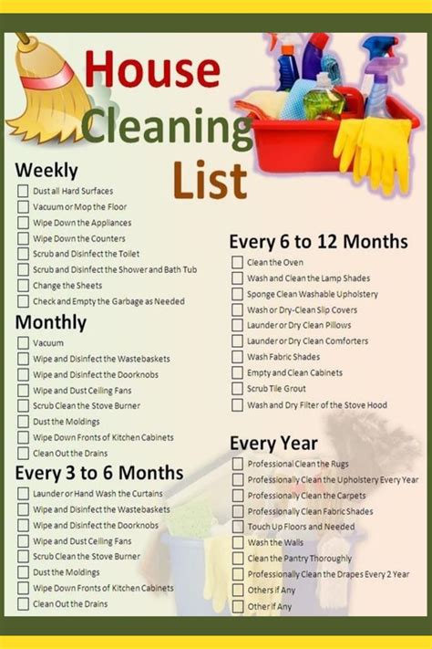 House Cleaning Schedules & Checklists-Daily, Weekly, Monthly Cleaning Schedules