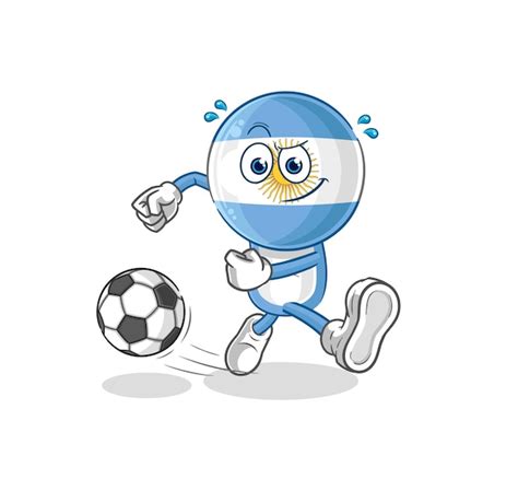 Argentinien tritt den Ball Cartoon Cartoon Maskottchen Vektor | Premium ...