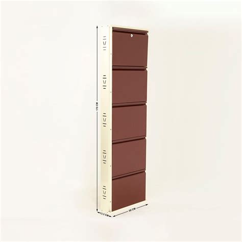 Buy Helios Lagos Metal 10 Pairs Shoe Cabinet - Maroon from Helios by ...
