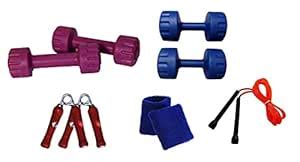 Buy Body Maxx Combo PVC Dumbell Set 1 Kg-1 Pair with 2 Kg-1 Pair (Multi ...