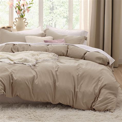 Bedsure Deep Beige Duvet Cover King Size - 3 Pieces Prewashed Extra ...