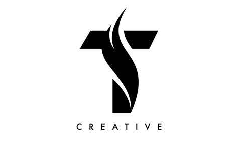 Letter T Logo Icon Design with Swoosh and Creative Curved Cut Shape Vector 9462784 Vector Art at ...