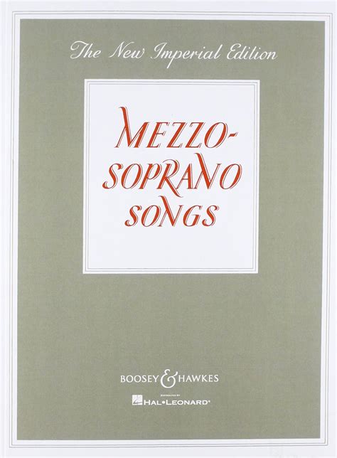 MEZZO-SOPRANO SONGS NEW IMPERIAL EDITION VOICE AND PIANO: Northcote ...