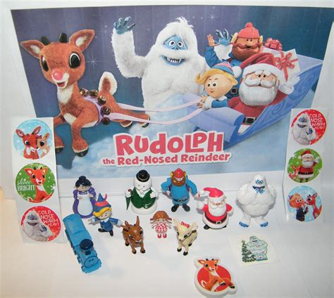 Buy Party Fun Rudolph The Red Nosed Reindeer Toy Figure Set of 10 with ...