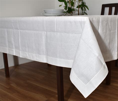 White large rectangle tablecloth, elegant jacquard table cloths linens ...