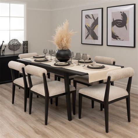 Capri Black Extending Dining Table /My Furniture