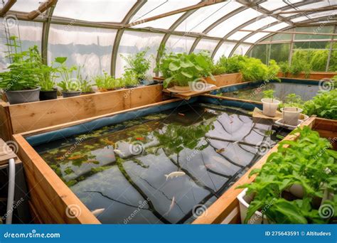 Aquaponics System with Fish, Plants, and Vegetables Growing in a ...