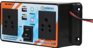 Electronics Crafts Inverter for car 100W with 2 USB & 2 AC Port Power ...