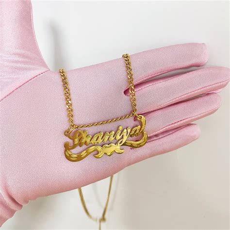 18k Gold Filled Single Nameplate Necklace, Custom Name Necklace ...
