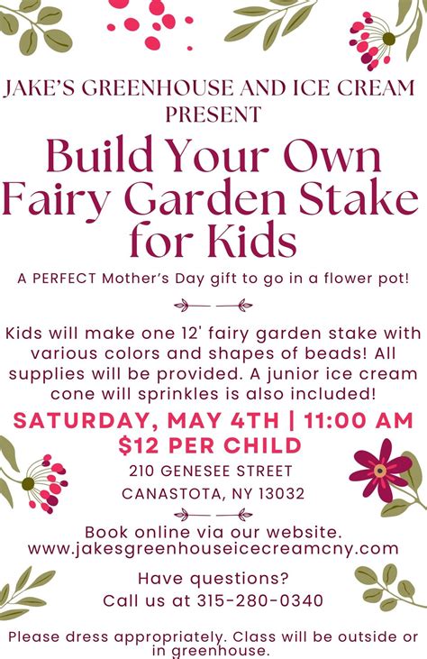 Build Your Own Garden Stake for Kids!, 210 Genesee Street, Canastota ...