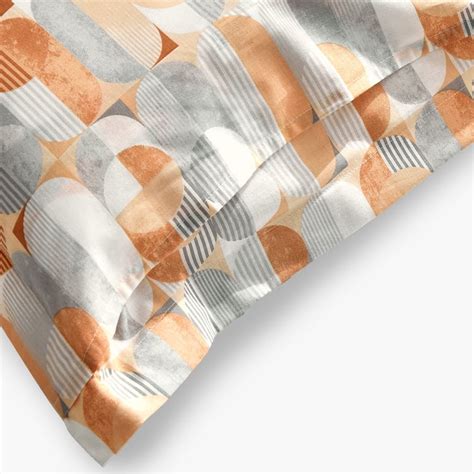 Buy Ezra Dew Cotton 144TC Geometric Print 3Pcs Queen Bedsheet Set from ...