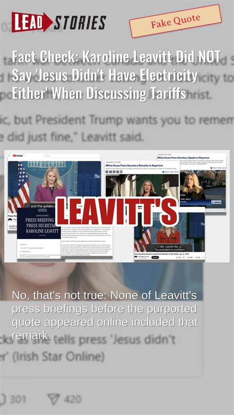 Fact Check: Karoline Leavitt Did NOT Say 'Jesus Didn't Have Electricity ...