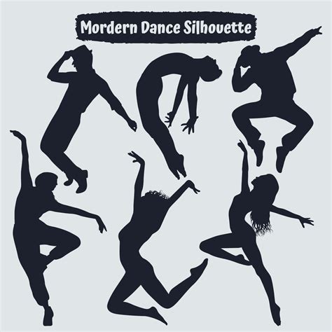 Collection of Woman Modern dance silhouettes in different poses 15774264 Vector Art at Vecteezy