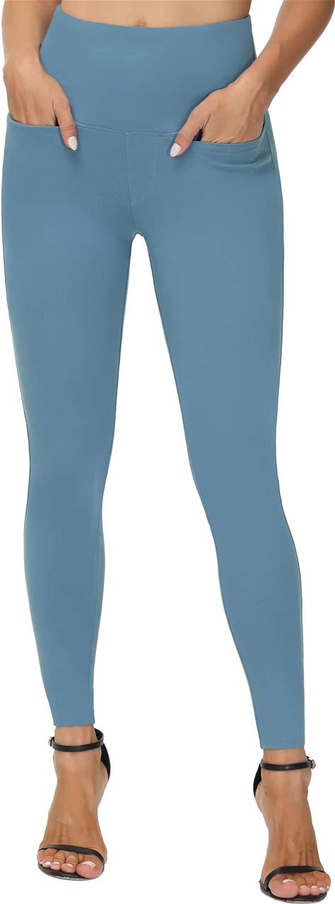 THE GYM PEOPLE Thick High Waist Yoga Pants with Pockets, Tummy Control Workout Running Yoga Leggings