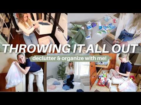 THROWING EVERYTHING OUT | extreme declutter & organize with me! let's be productive together!