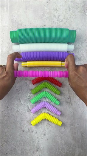 Relaxing Color Gradient: Stretching Pop Tubes (Oddly Satisfying) #satisfying #relaxing #diy