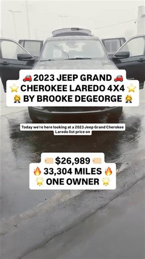 Brooke DeGeorge presents a 2023 Jeep Grand Cherokee Laredo Stock# PC507851 with 33,304 miles