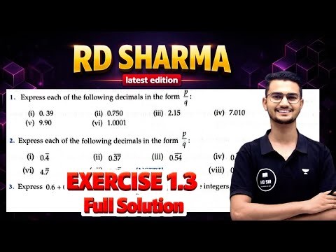 RD Sharma Class 9 | Chapter 1 Ex1.3 | Number System Solution | MD Sir Class 9