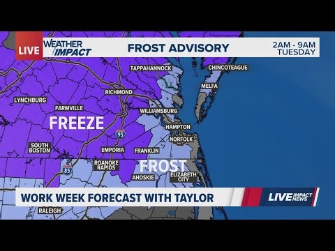Parts of Virginia under frost advisory overnight