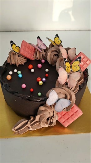 chocolate butterfly cake decorating ideas #butterflycake #cakedesign #shortsfeed #shorts #cake
