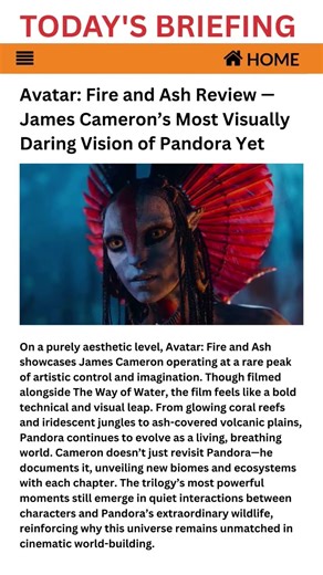 Avatar: Fire and Ash Review — James Cameron’s Most Visually Daring Vision of Pandora Yet #news