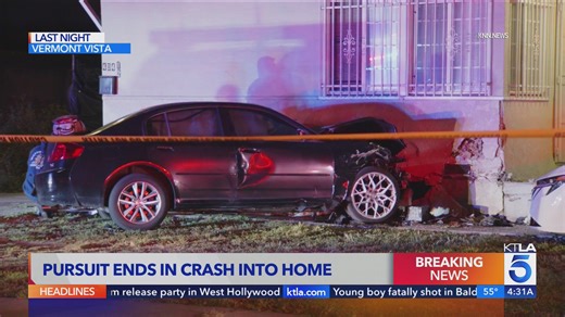Suspect drives into home during Los Angeles pursuit