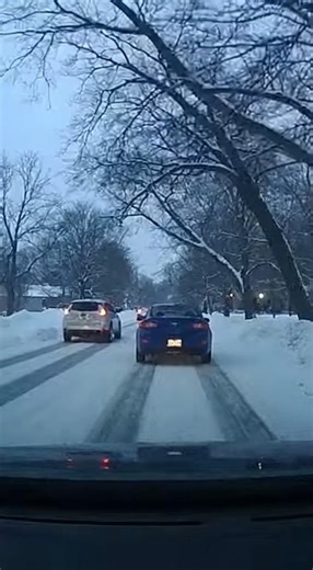 Ice-Covered Tree Collapses Onto Vehicle During Winter Storm Nashville, Tennessee — Dash camera footage captures a sudden moment on a snow-covered road as a vehicle traveling ahead is struck by a large tree weighed down by ice from a powerful winter storm. The tree snaps without warning and crashes directly onto the car, crushing it across the roadway as ice and branches scatter and the driver behind comes to an abrupt stop. The scene freezes in the aftermath as the fallen tree blocks the road en
