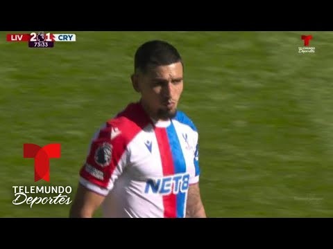 Gol de Daniel Muñoz con el portero lesionado - Liverpool vs. Crystal Palace | Premier League