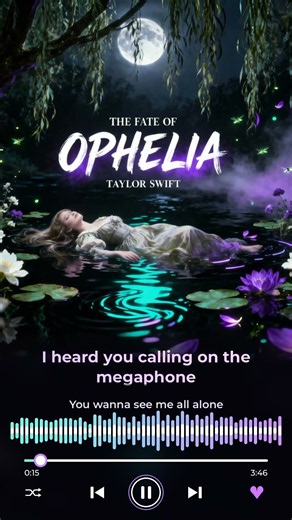 You saved me from the fate of Ophelia" 🥀 Taylor Swift (Lyrics)