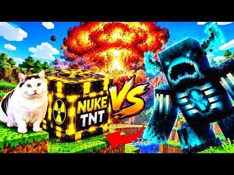Cat Exploded Super Nuke TNT on the Warden in Minecraft