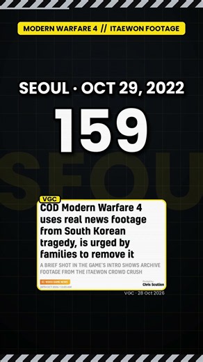 Modern Warfare 4 Itaewon Footage: Bereaved Families Ask Activision to Remove the Clip