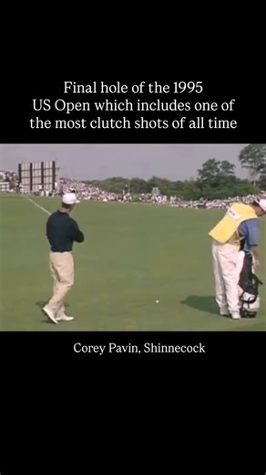 Bombs Darts Birds on Instagram: "A David and Goliath underdog story: Entering the final round trailing golf titans Greg Norman and Tom Lehman by three strokes, Corey Pavin shot a two under 68 that was capped off by this clutch approach shot at Shinnecock in 1995. Pavin hit a four wood 228 yards to five feet of the hole to secure the title. It’s considered one of the greatest shots in tournament history. Score one for the little guy. ⛳️"