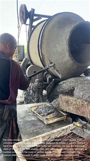 Precision Concrete Molding: Manufacturing Precast Bricks with a Cement Mixer!