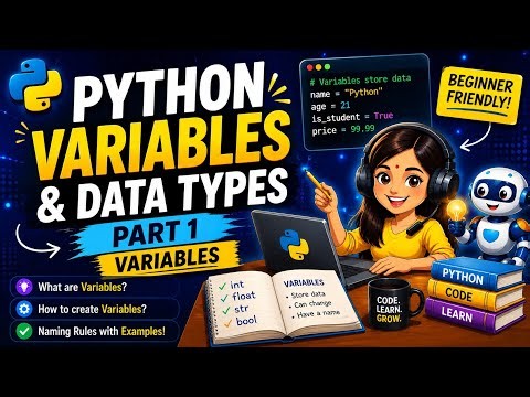 Python Variables & Data Types | Part 1: Variables | Python for beginners 🐍