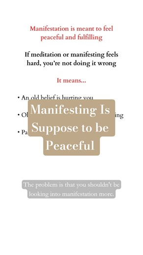 Manifesting Is Suppose to be Peaceful