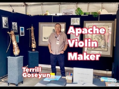 San Carlos Apache Violin Maker & Photo realism artist Terrill Goseyun. Santa Fe Indian Market. #art
